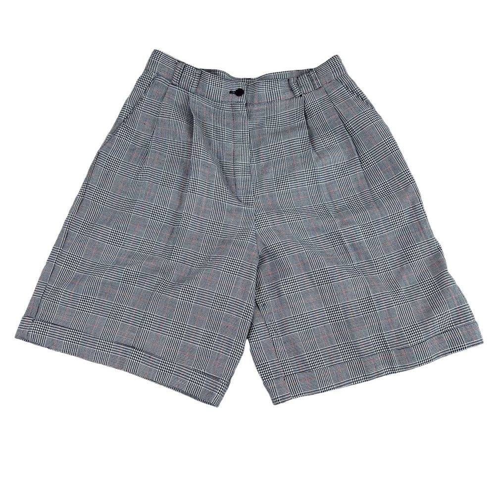 Vintage Lloyd New York Plaid Paperbag Waist Shorts Womens Size 14 High Waisted.